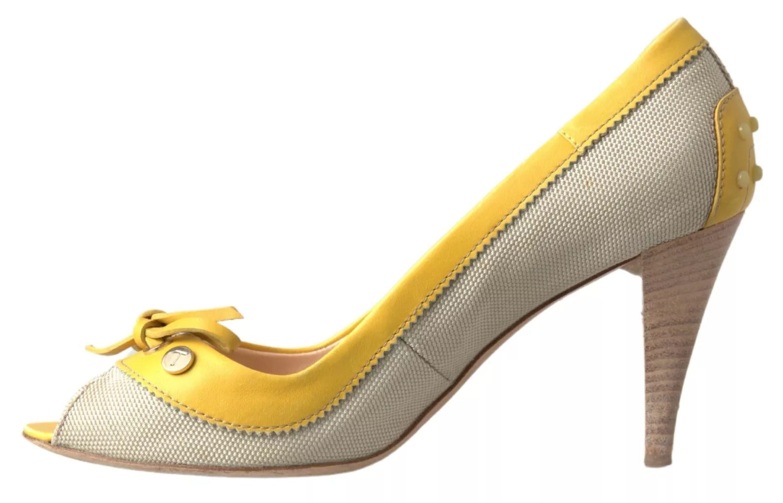 Gula Off White Peep Toe Pumps Skor