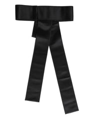 Dolce & Gabbana Black Satin Wide Waist Belt