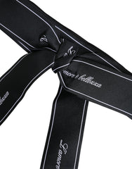 Dolce & Gabbana Black Waist Ribbon Wide Bow Logo Belt