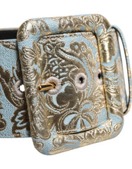Dolce & Gabbana Multicolor Floral Jacquard Wide Waist Belt