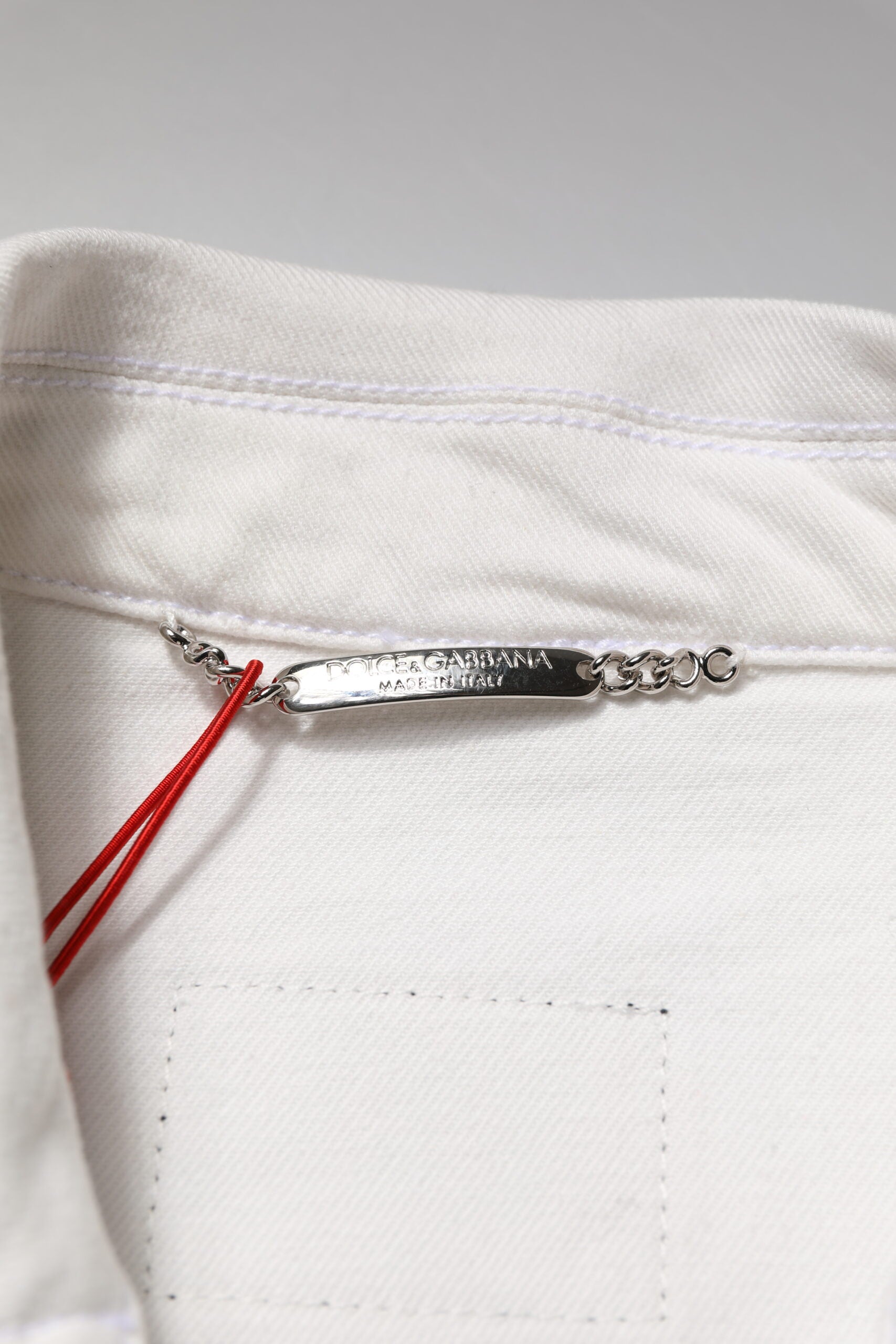 Dolce & Gabbana White Graffiti Cotton Stretch Denim Jacket