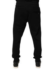 Dolce & Gabbana Black Cotton Mid Waist Jogger Sweatpants Pants