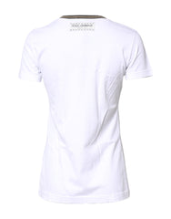 Dolce & Gabbana White Graphic Print Cotton Crew Neck T-shirt