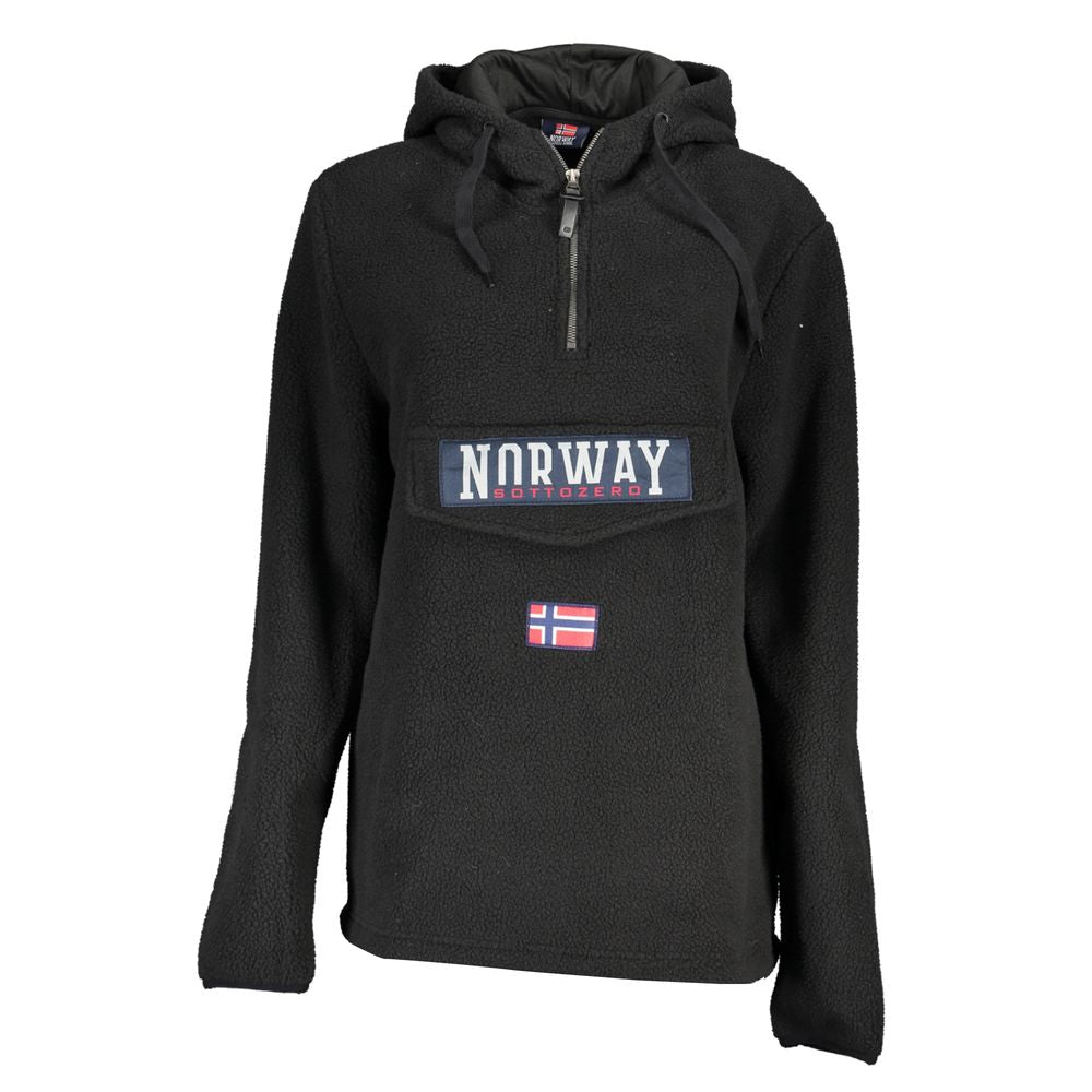 Elegant svart tröja med halv dragkedja