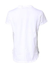 Dolce & Gabbana White Logo Crown Cotton Crew Neck T-shirt