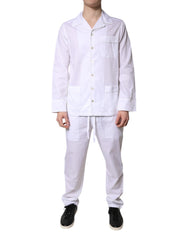 Dolce & Gabbana White Cotton Shirt Pants Pajama Set Sleepwear