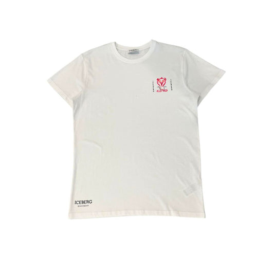 Isberg hvit bomulls-T-skjorte for menn