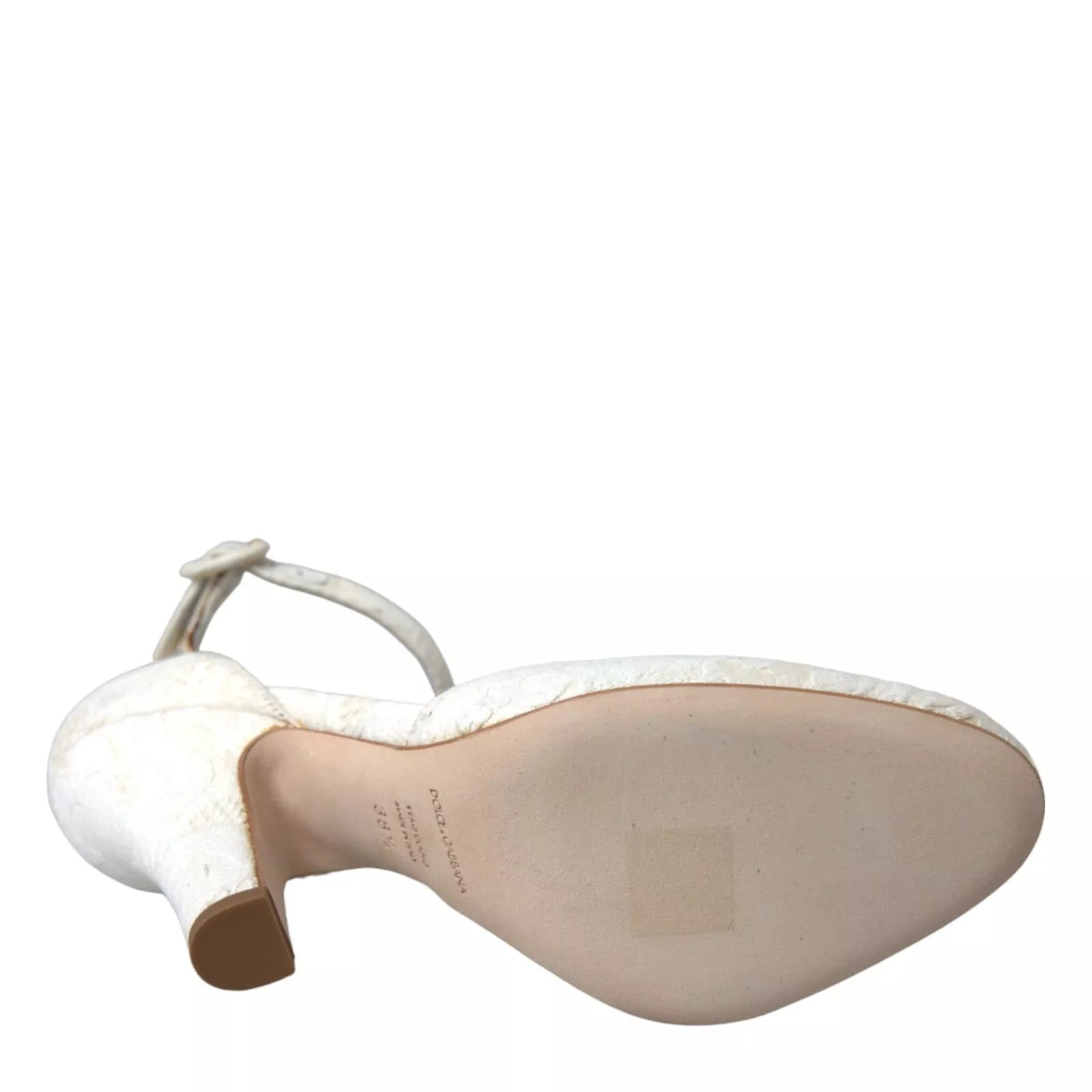 Vita blommiga jacquard Mary Janes klackskor pumps