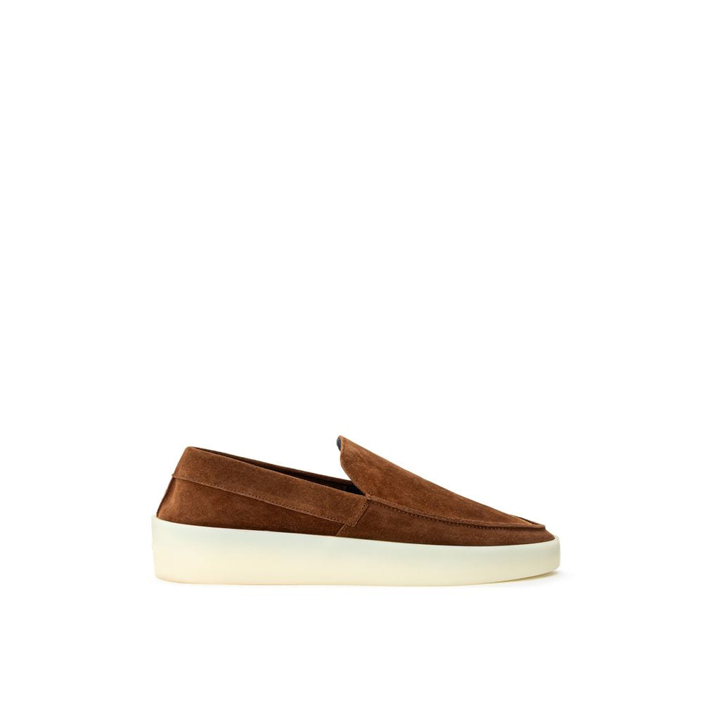 Brune slip-on-loafers i skinn