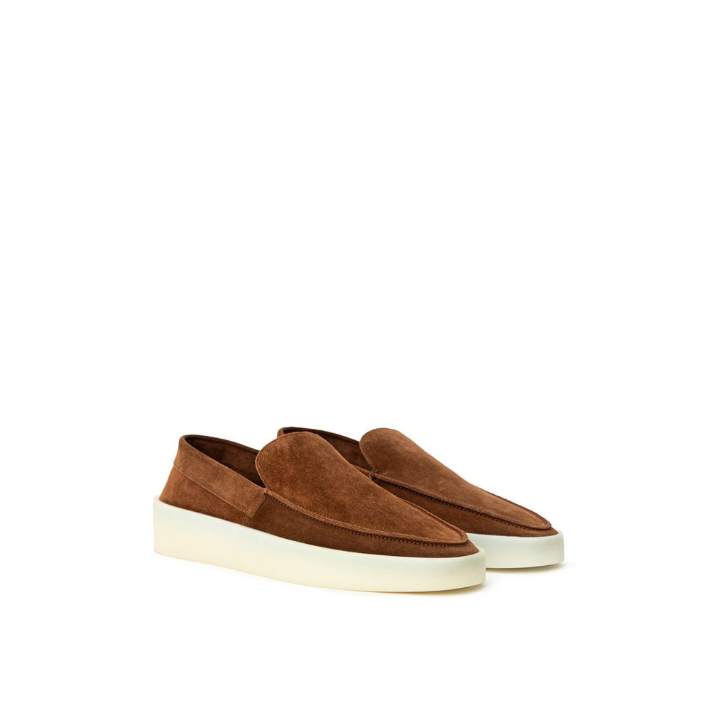 Brune slip-on-loafers i skinn