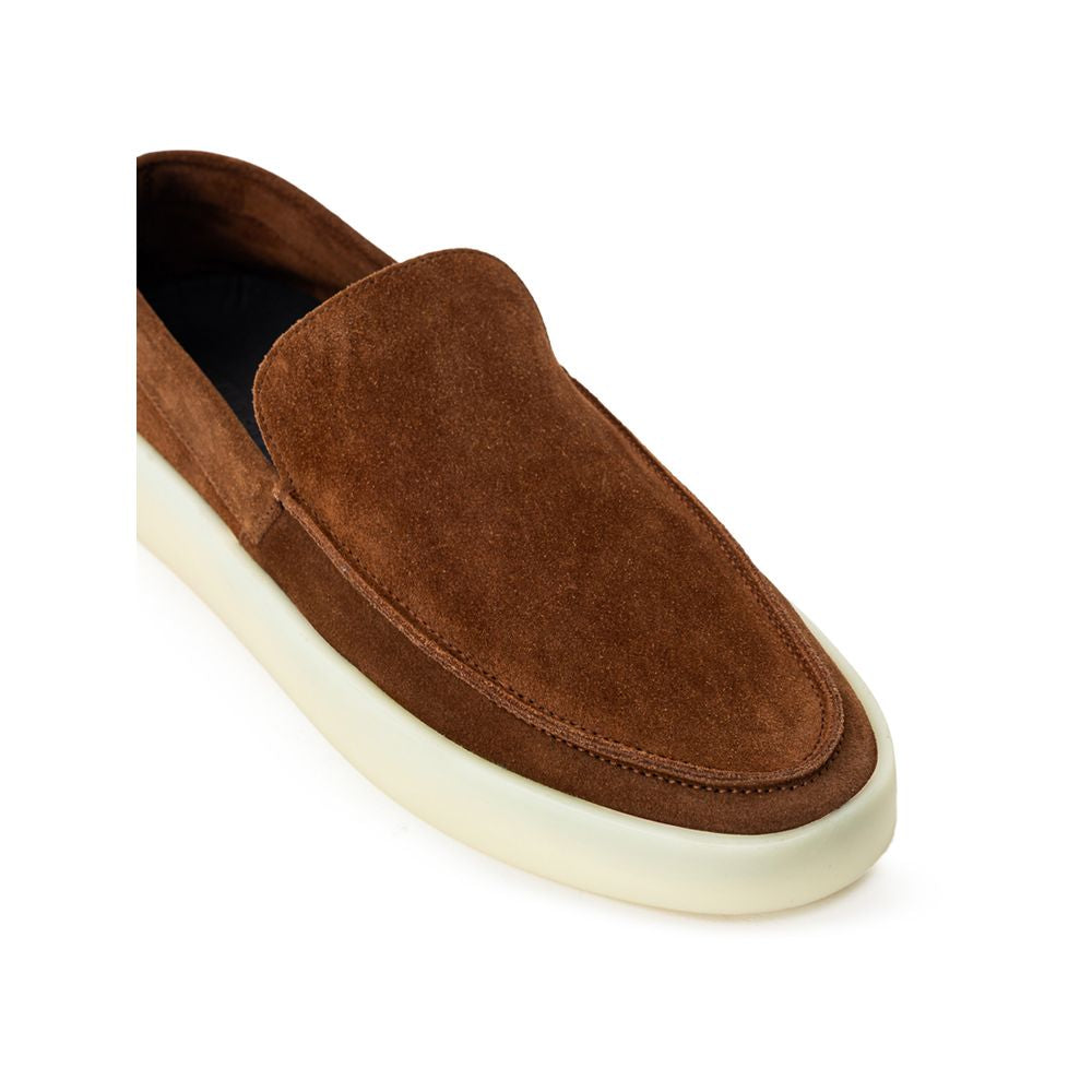 Brune slip-on-loafers i skinn
