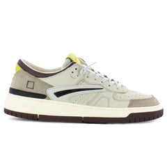 D.A.T.E Beige Leather Sneaker