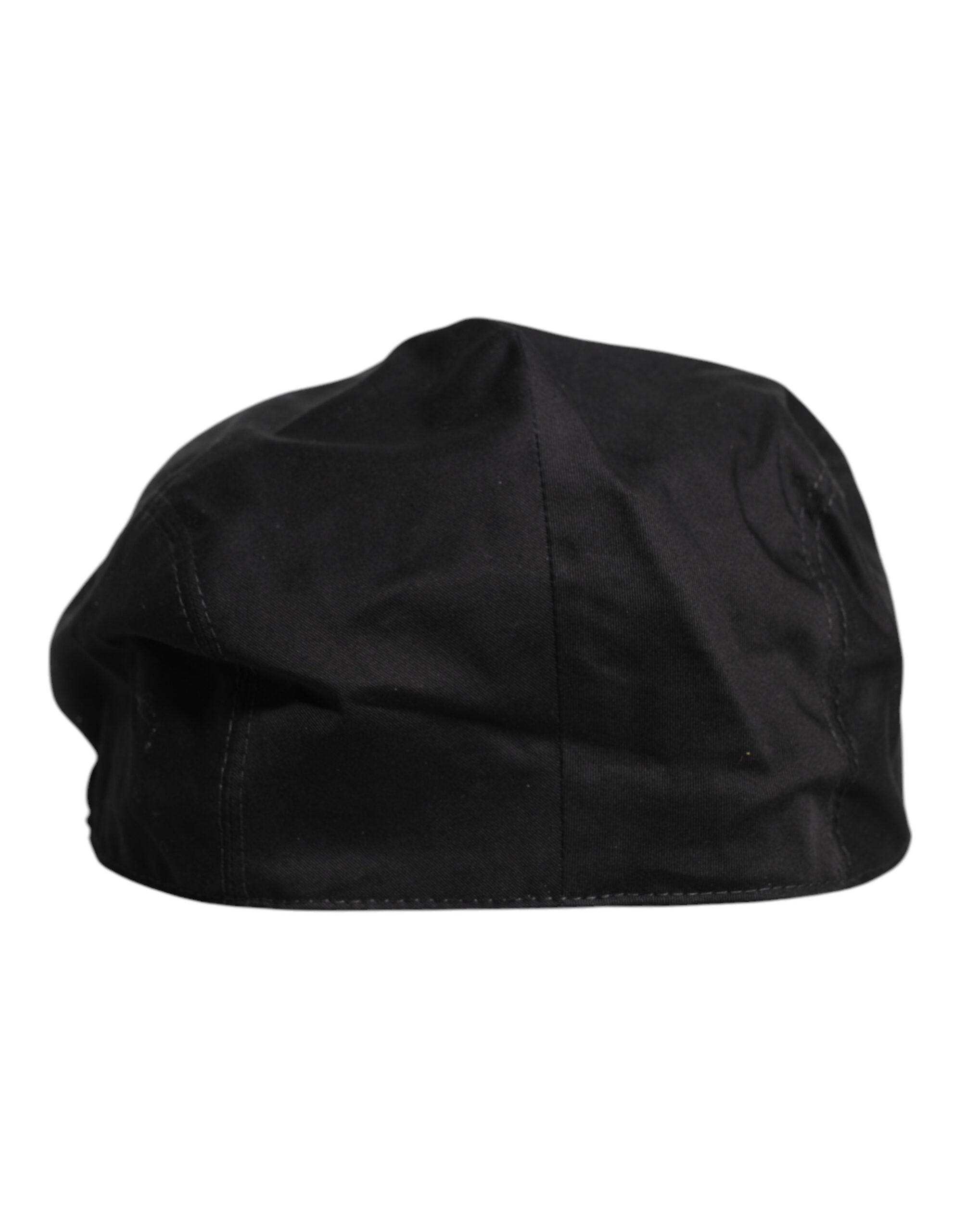 Dolce & Gabbana Black Cotton Newsboy Capello Cabbie Hat