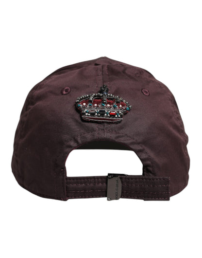 Dolce & Gabbana Brown Cotton DG Crown 6 Panels Baseball Cap
