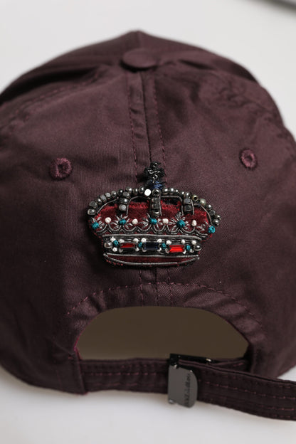 Dolce & Gabbana Brown Cotton DG Crown 6 Panels Baseball Cap