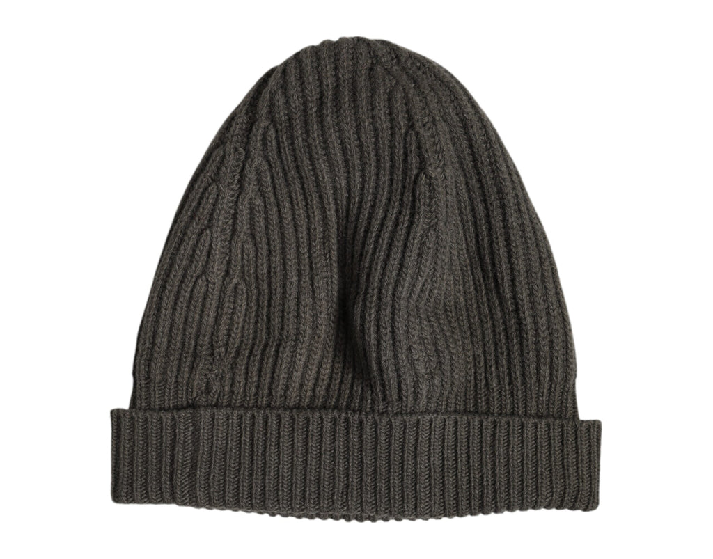 Dolce & Gabbana Green Wool DG Plaque Knitted Winter Beanie Hat