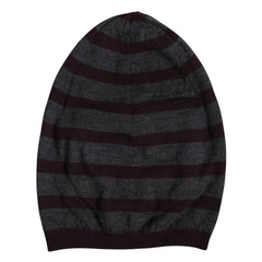 Dolce & Gabbana Gray Striped Wool Knitted Winter Beanie Hat