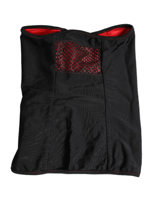 Dolce & Gabbana Black Nylon Knitted Neck Warmer Balaclava Scarf