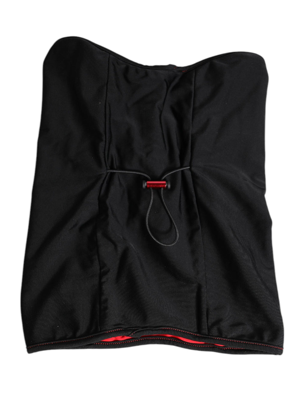 Svart stickad halsvärmare i nylon med balaklava