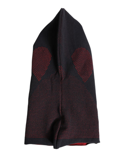 Dolce &amp; Gabbana svart bomullsstrikket skimaske balaklavahatt