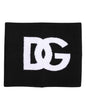 Dolce & Gabbana Black White Logo Print Knitted Neck Warmer Scarf