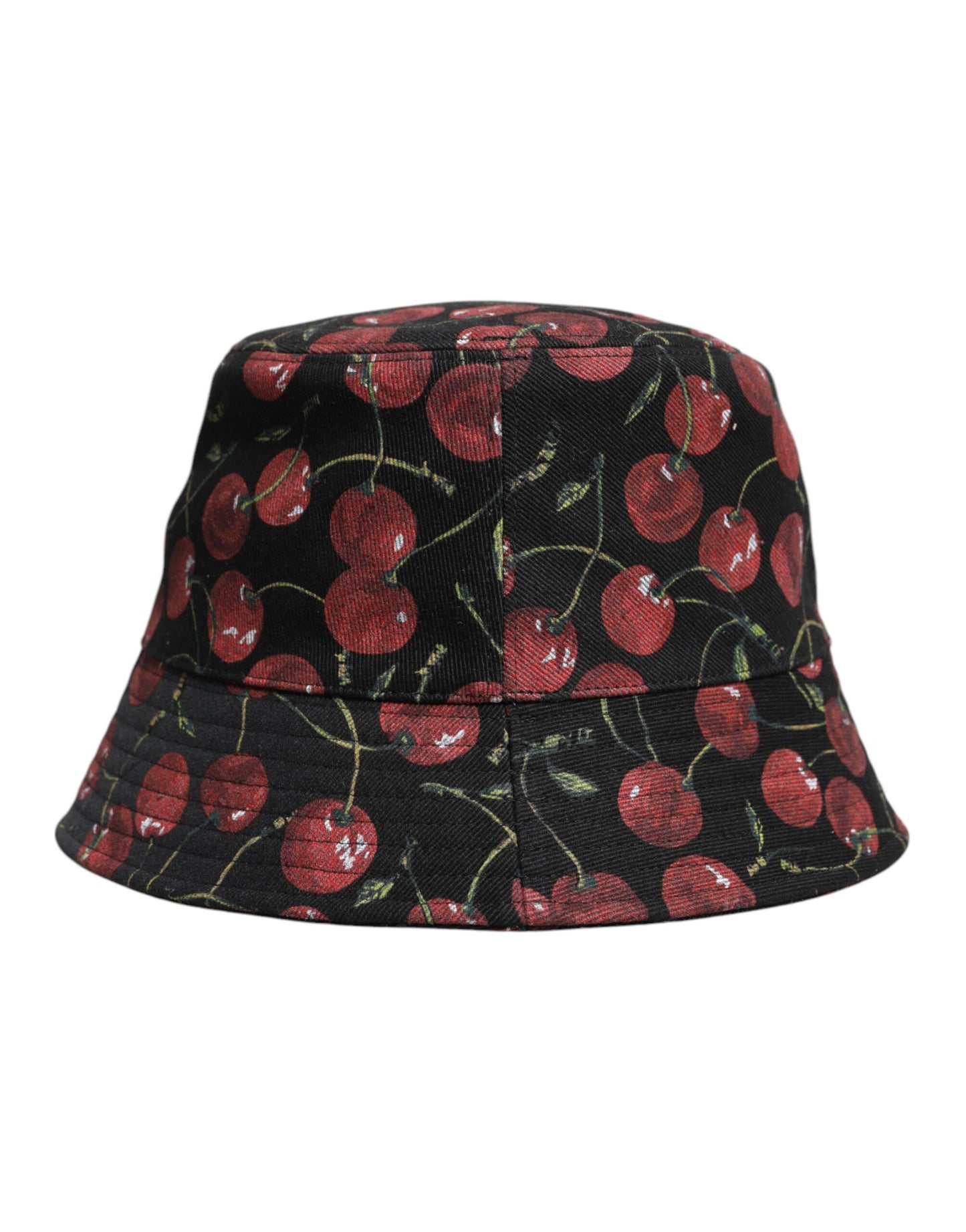 Dolce &amp; Gabbana Svart Bomullsmönstrad Bucket Hatt med Bred Brätte