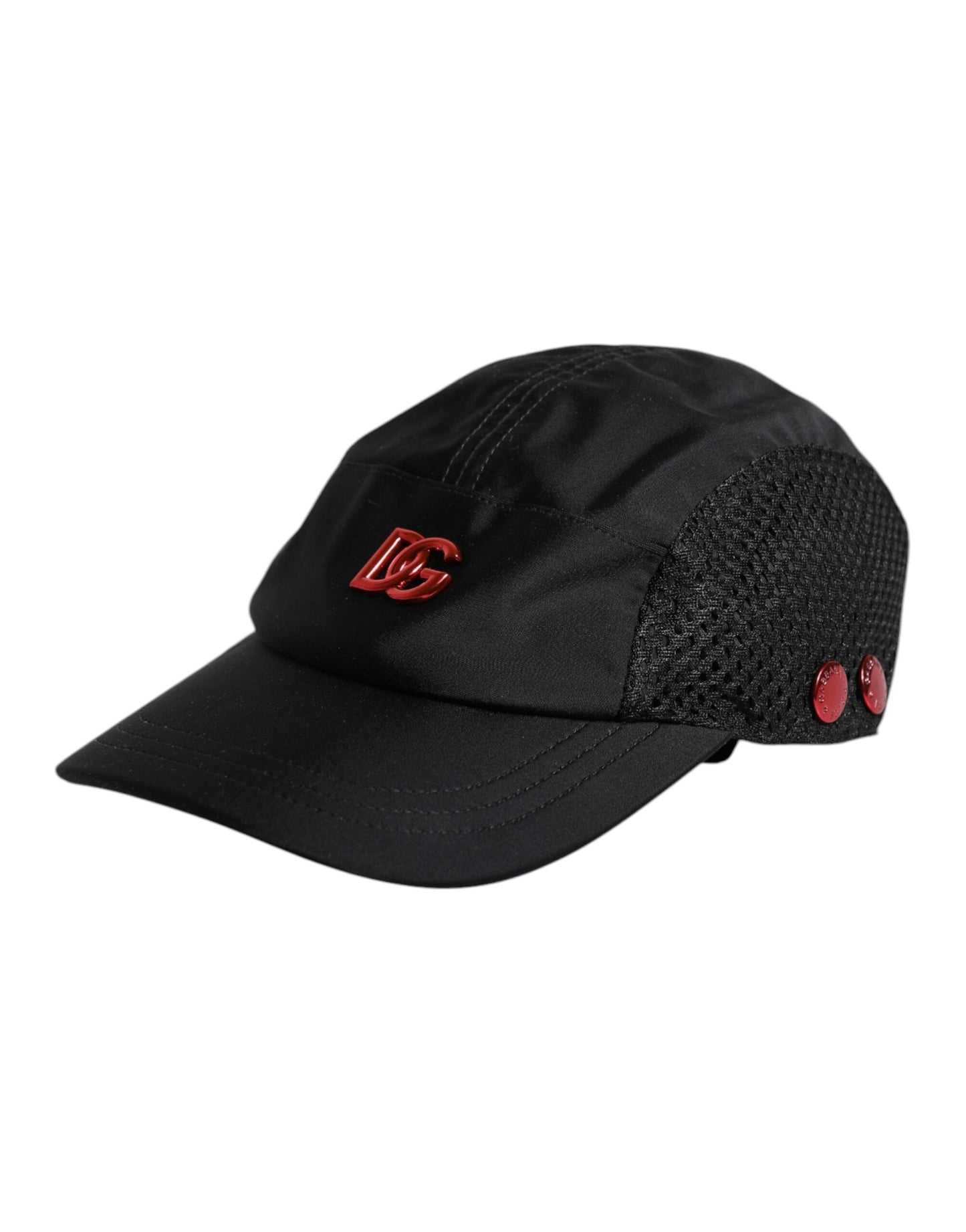 Dolce & Gabbana Black Nylon DG Logo 6 Panels Baseball Cap