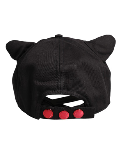 Dolce &amp; Gabbana svart bomullslogomerke 6-panels baseballcaps