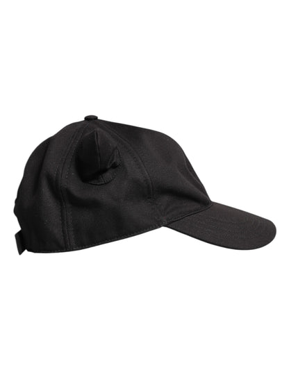 Dolce &amp; Gabbana svart bomullslogomerke 6-panels baseballcaps