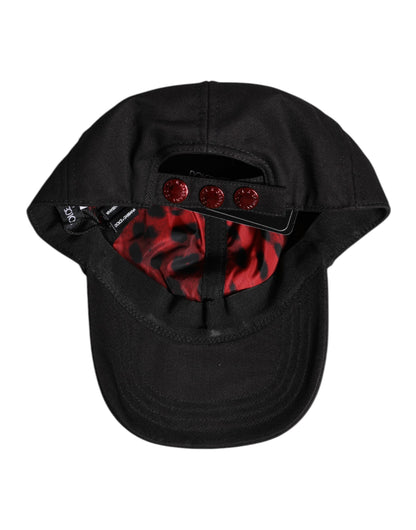 Dolce &amp; Gabbana svart bomullslogomerke 6-panels baseballcaps