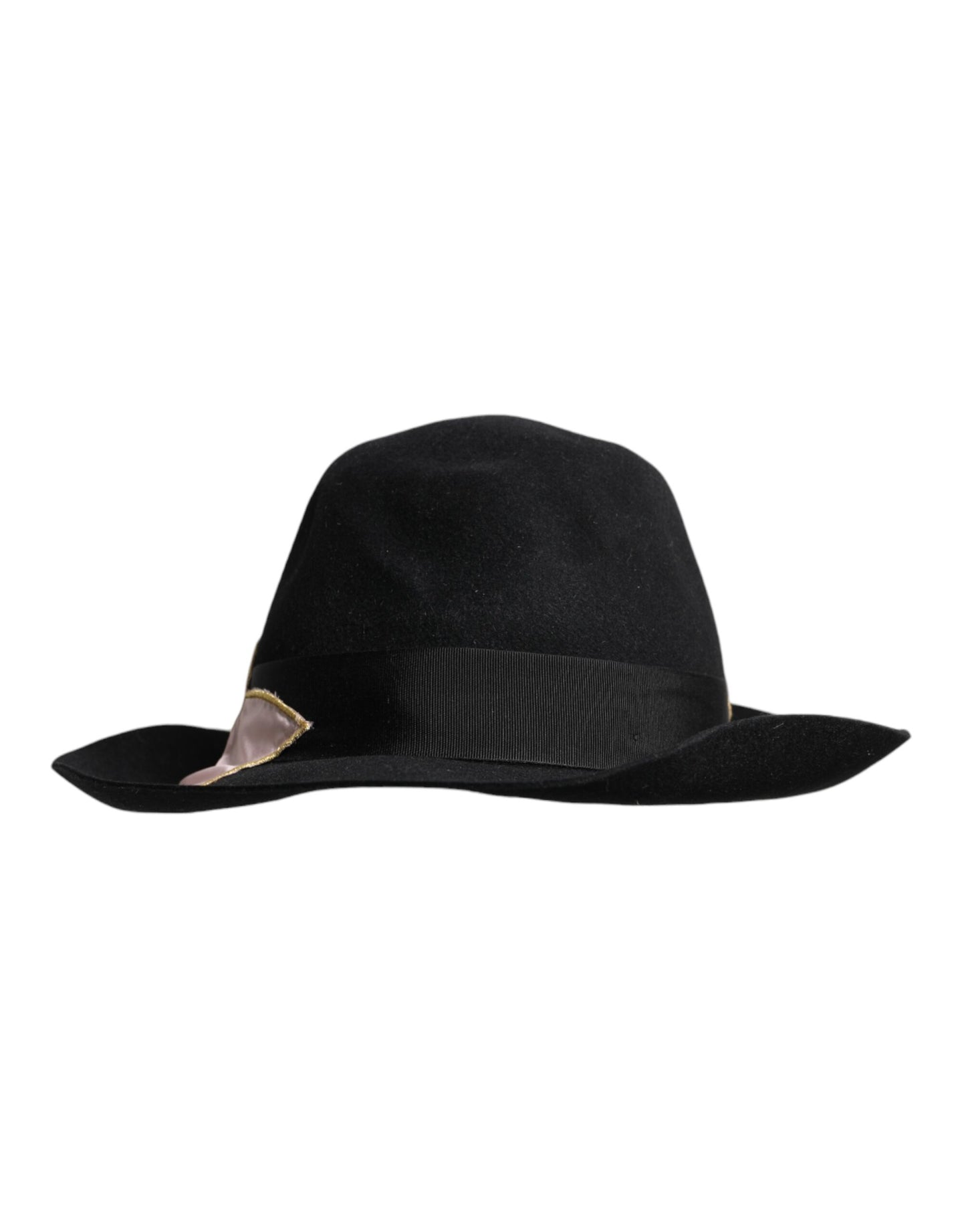 Dolce & Gabbana Black Logo Embroidered Women Wide Brim Hat