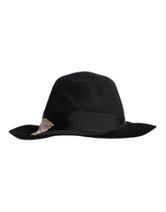 Dolce & Gabbana Black Logo Embroidered Women Wide Brim Hat