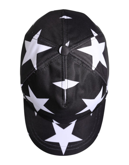 Dolce & Gabbana Black Star Print Polyester Baseball Cap