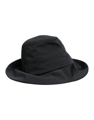 Dolce & Gabbana Black Cotton Wide Brim Fedora Hat