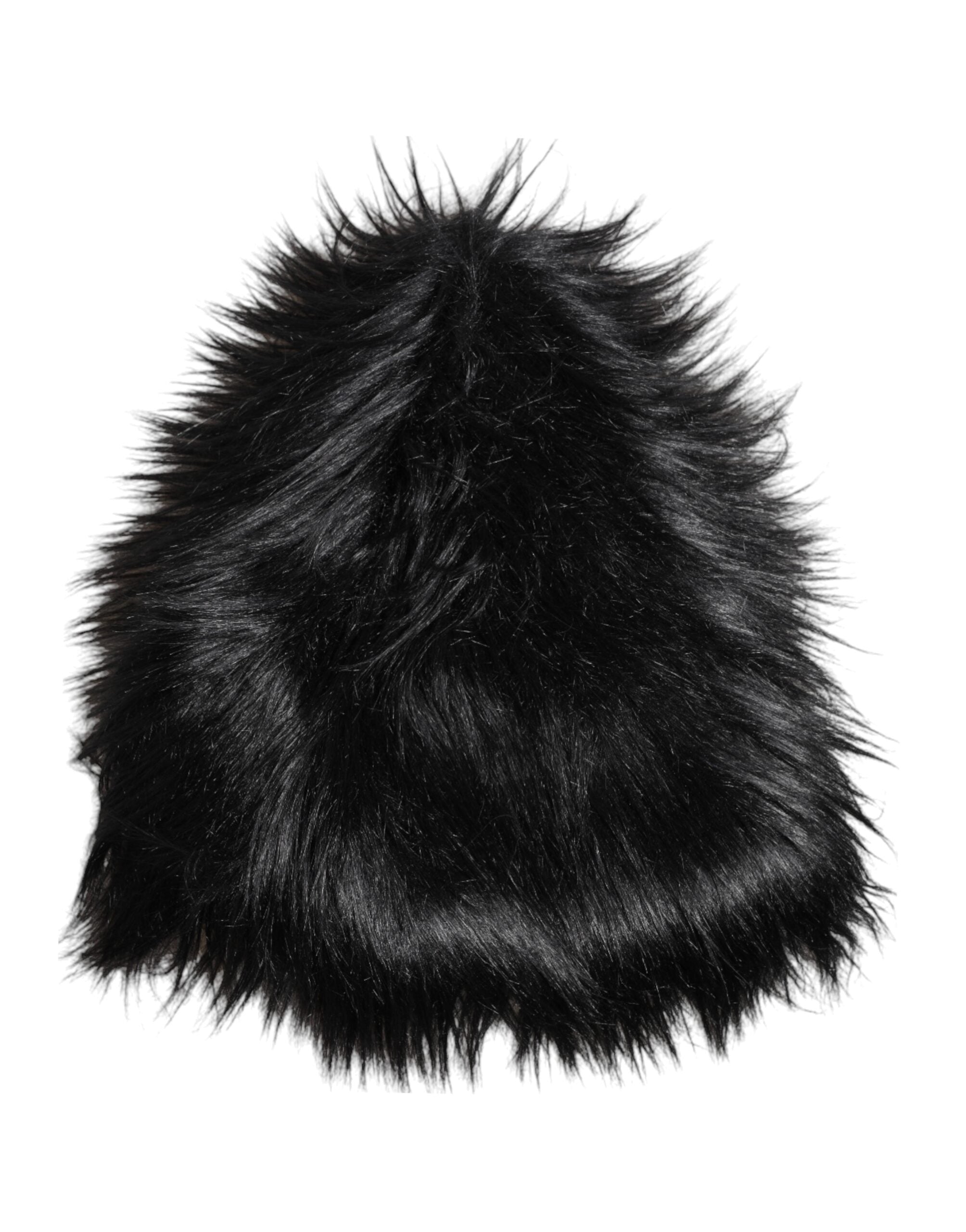 Dolce & Gabbana Black Acrylic Fur Womens Bucket Hat
