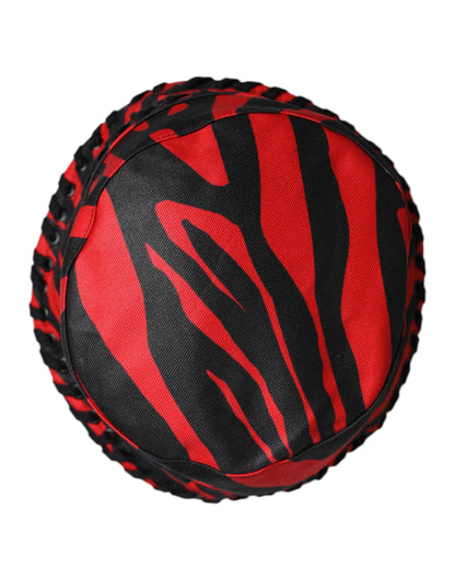 Dolce &amp; Gabbana Svart Rød Stripete Polyester Bred Bremse Bøttehatt