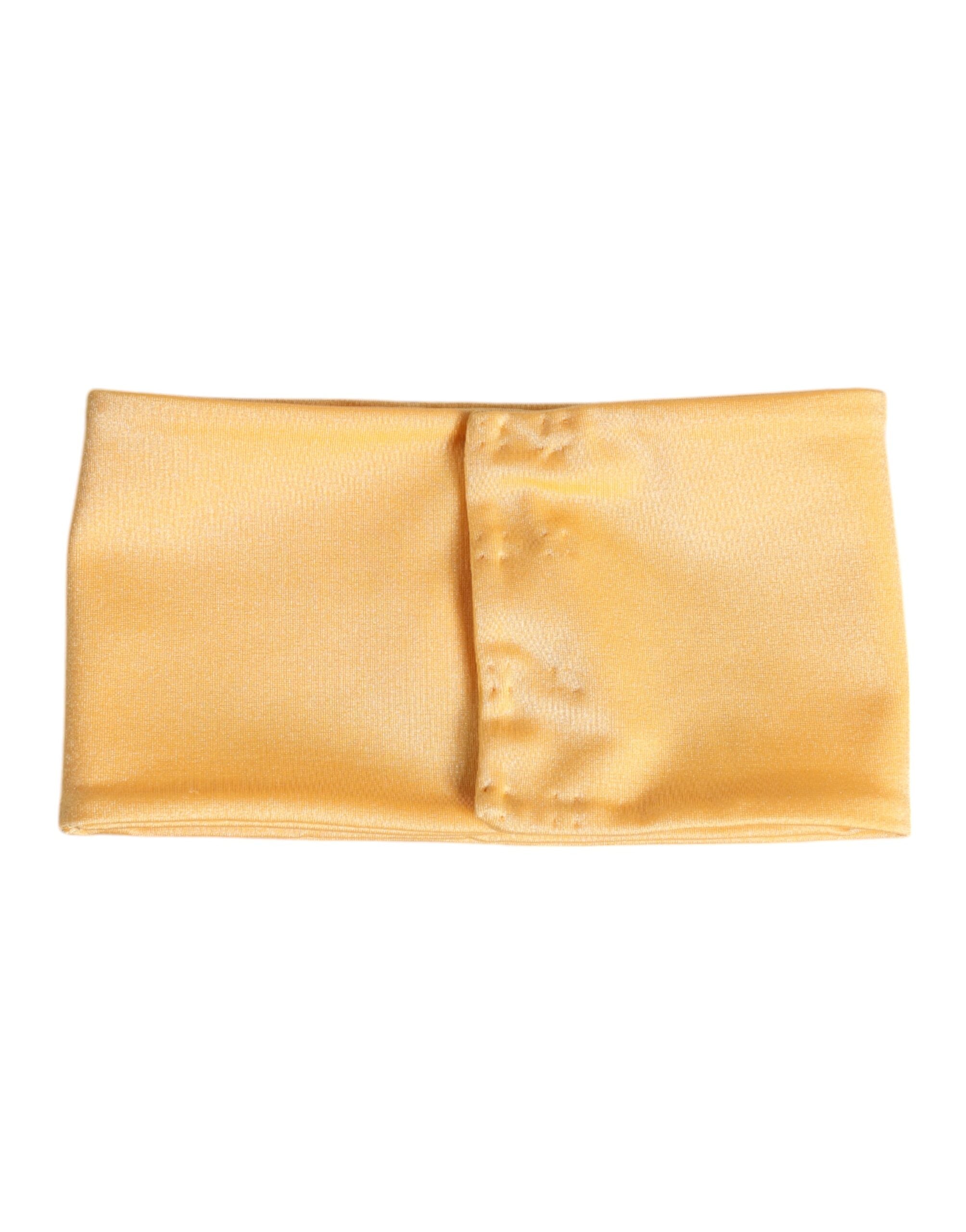 Gult nylon stretch halsvarmerskjerf for kvinner