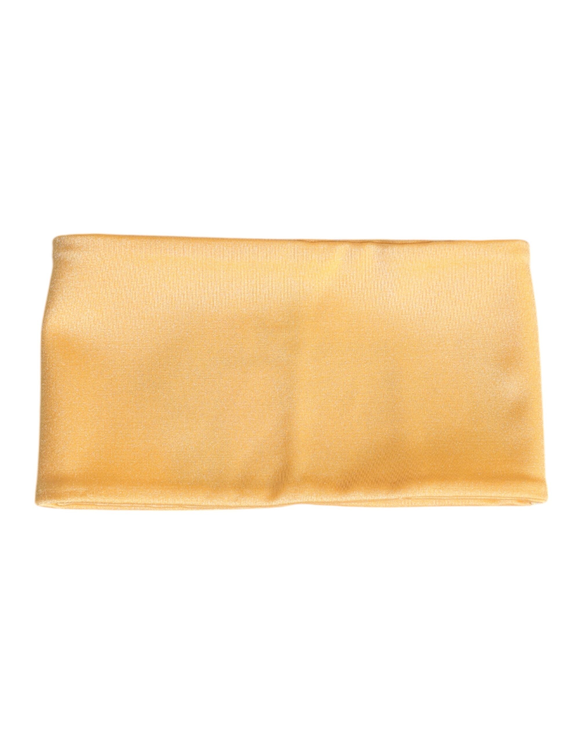 Gult nylon stretch halsvarmerskjerf for kvinner