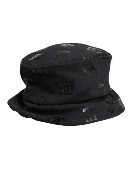 Dolce &amp; Gabbana svart DG monogram polyester jacquard bøttehatt
