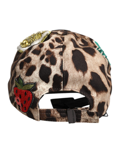 Dolce &amp; Gabbana brun leopard-paljetter Sicilia baseballcaps