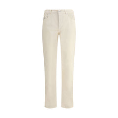 Brunello Cucinelli White Cotton Casual Pants