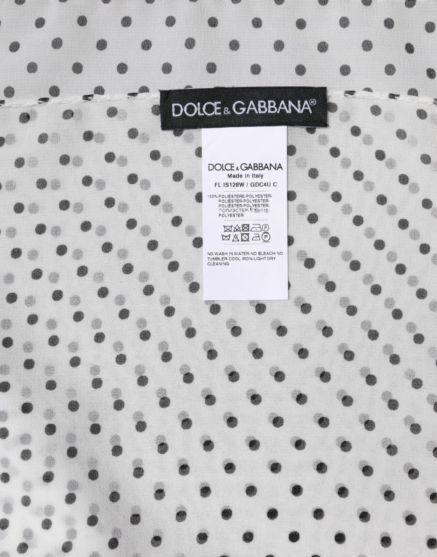 Dolce &amp; Gabbana Hvitt Polkadot Polyester Wrap Sjal Skjerf