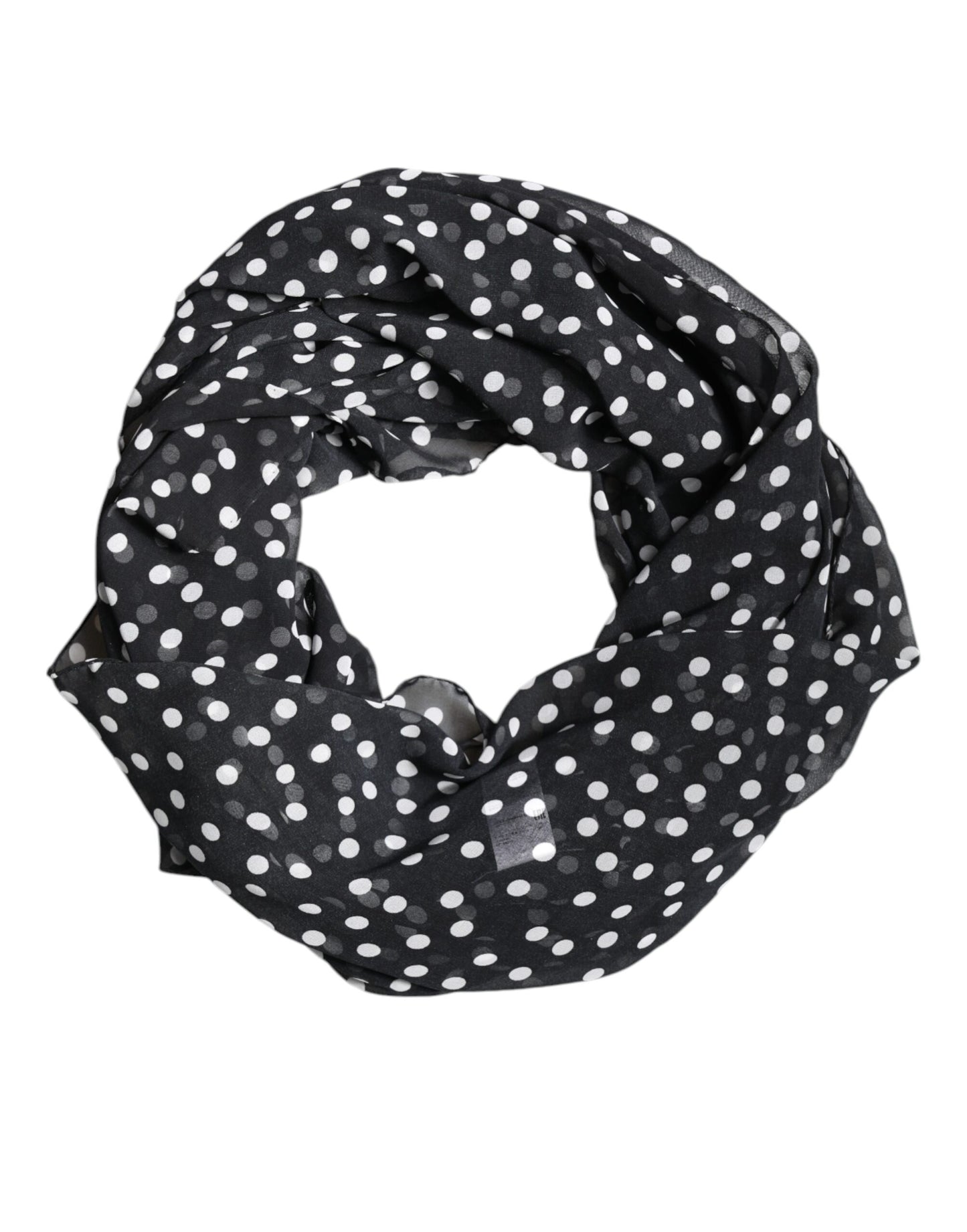 Dolce &amp; Gabbana Svart Polkadot Polyester Wrap Sjal Skjerf