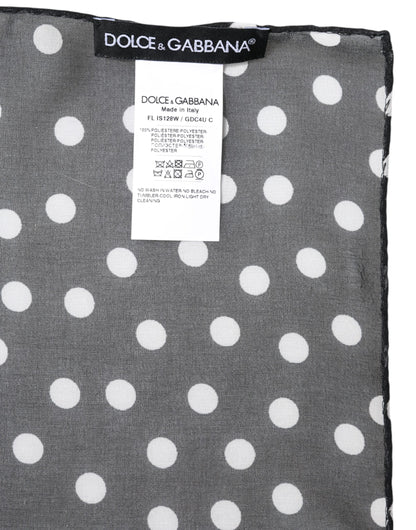 Dolce &amp; Gabbana Svart Polkadot Polyester Wrap Sjal Skjerf