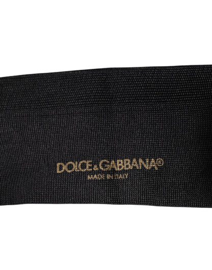 Dolce &amp; Gabbana svarte bomullssokker med DG-logo, midt på leggen