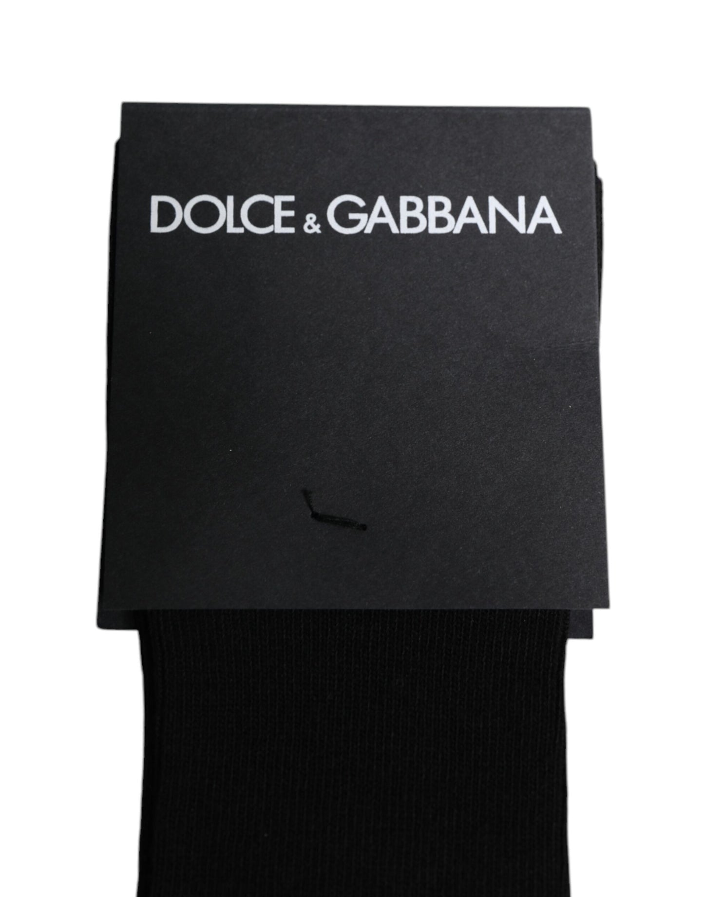 Dolce &amp; Gabbana Svarta Viskos Strumpor med Logotyp Över Vaden