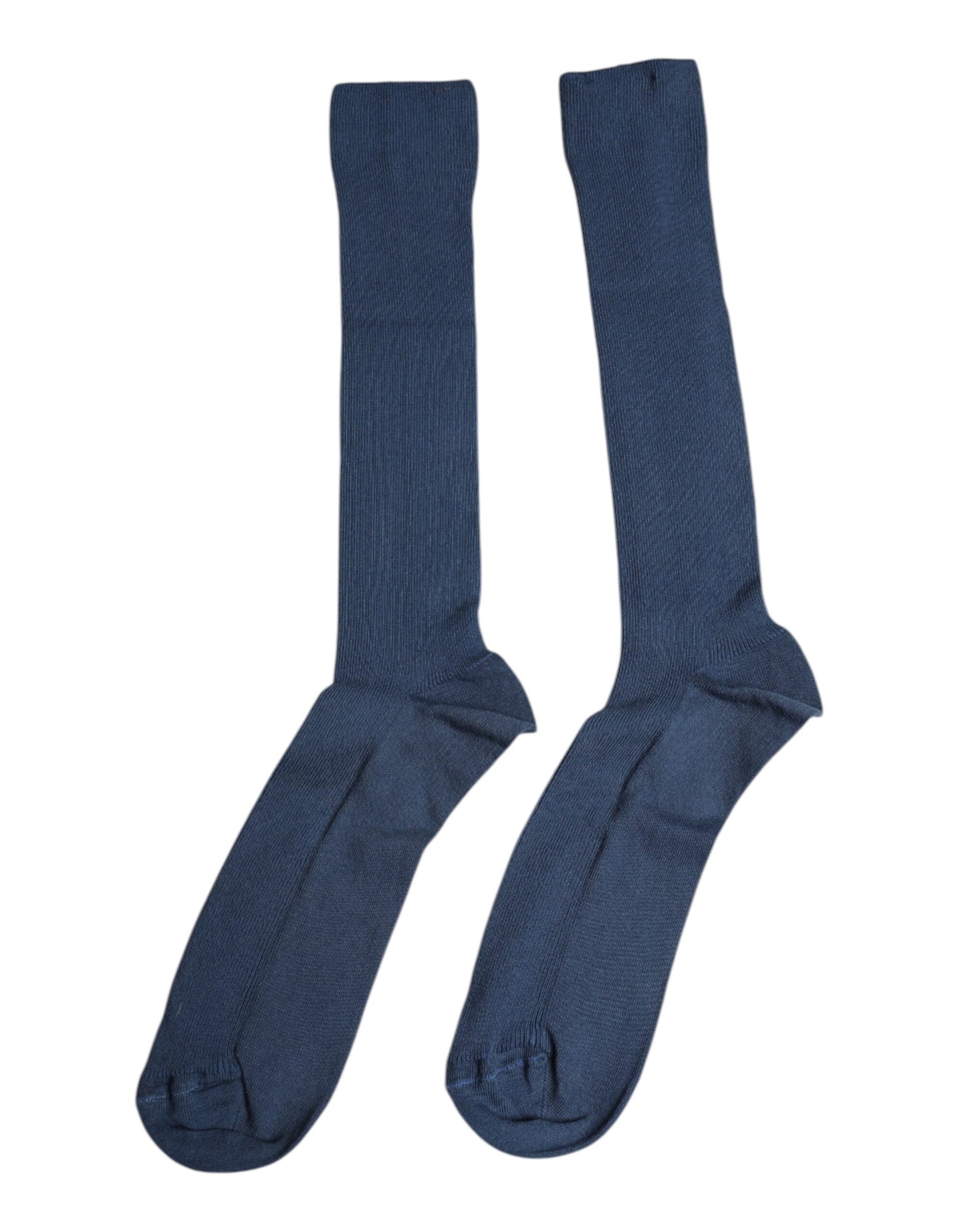 Dolce &amp; Gabbana Blå Bomullsstrumpor med DG-logotyp över vaden