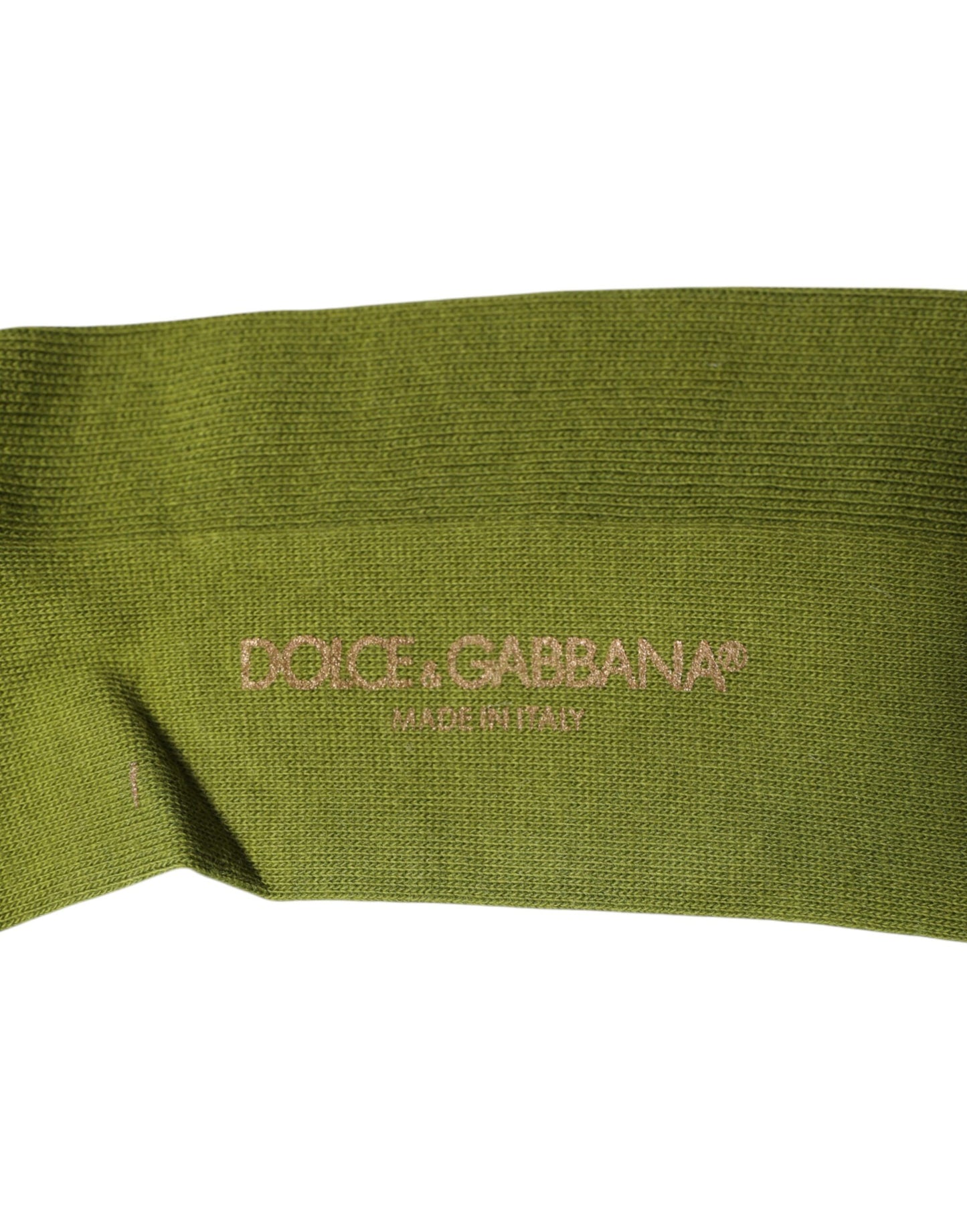 Dolce &amp; Gabbana Grønne Bomullssokker med Logo Over Leggen