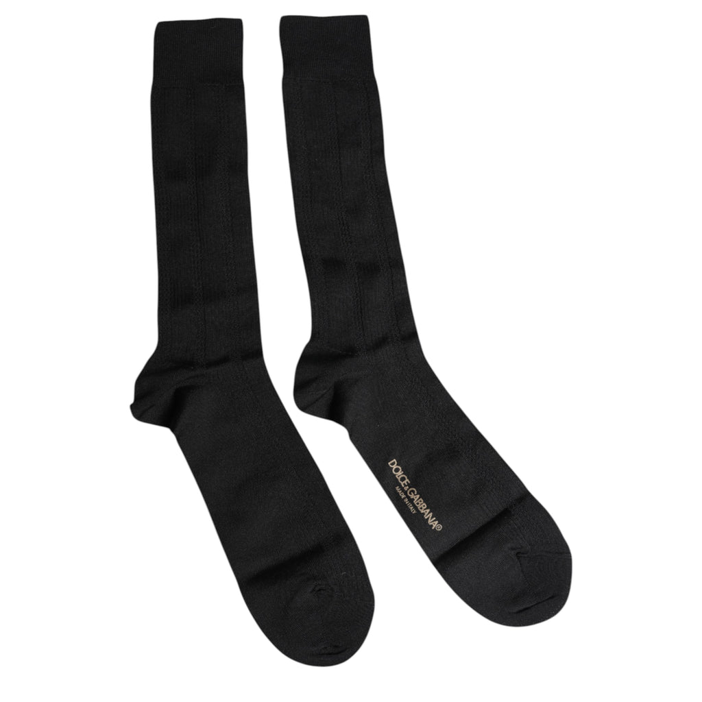 Svarte Stretch Logo Mid Legge Herresokker