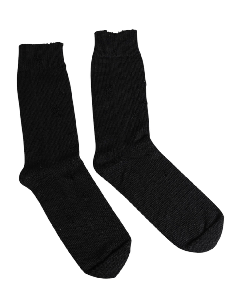 Svarta enfärgade stretchiga herrstrumpor med mitten av vaden